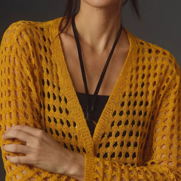 By Anthropologie Open-Weave Cardigan Sweater - Picture 5 of 5